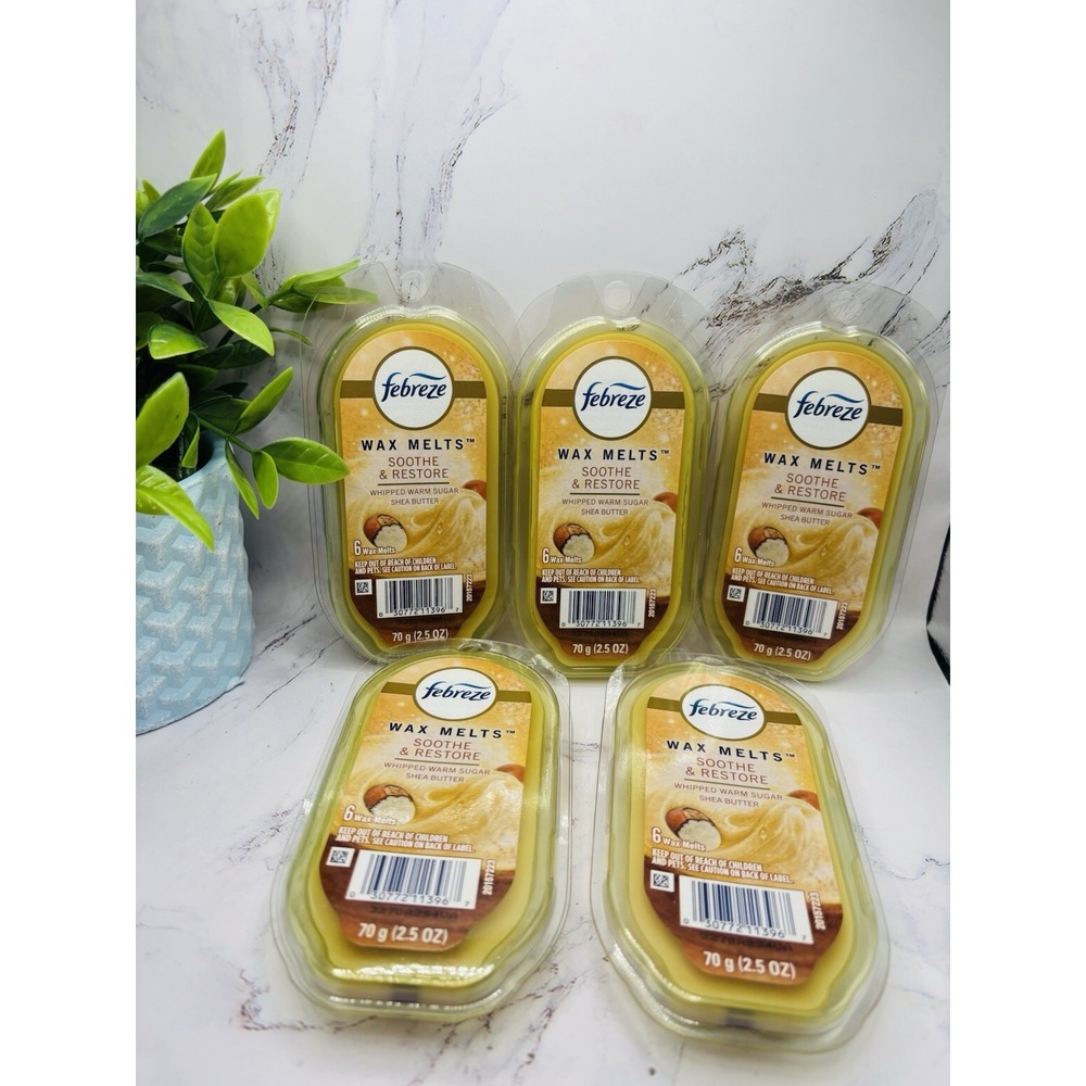NEW FEBREZE WHIPPED WARM SUGAR SHEA BUTTER WAX MELTS X 5 PACKS 30 Melts - Picture 1 of 7